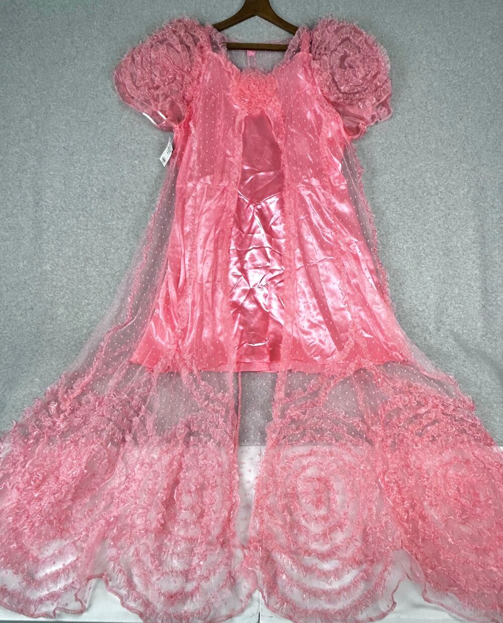 Wicked Glinda Costume Adult XL 16/18 Pink Popular Dress Robe Good Witch OZ NWT